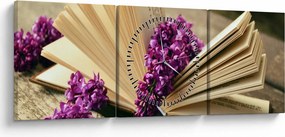 Kép egy levendula könyvről (órával) (90x30 cm)