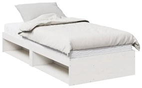 nappali ágy matraccal fehér 100x200 cm tömör fa fenyőfa