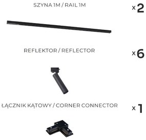 Zuma Line 3577 - LULU sínes rendszerű spotlámpa 6xGU10/35W/230V fekete