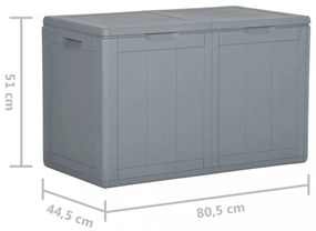 szürke PP fa hatású kerti tároló doboz 180 L
