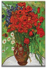 Red Poppies kerámiakép üvegkép, falikép