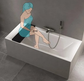 Sapho, UNIVERZÁLIS fürdőülés, 70x25 cm, fekete