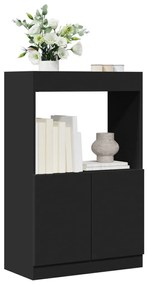 fekete szerelt fa magasszekrény 63 x 33 x 100 cm