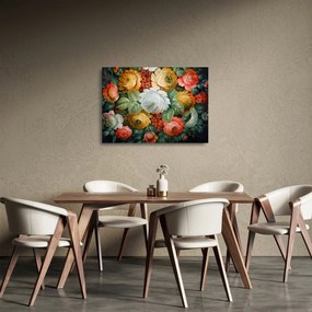 A festett virágcsokor képe (üvegen) (70x50 cm)
