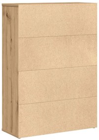 kézműves tölgy színű szerelt fa könyvespolc 60x24x85 cm