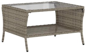 2 személyes szürke polyrattan kerti kanapé asztallal&amp;párnával
