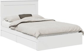 vidaXL Tárolós Ágy fejtámlával fiókkal Fehér 120 x 190 cm Faanyag