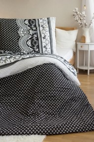 Pamut ágyneműhuzat 2 ágyra CANZONE BLACK, fekete Ágyneműhuzat mérete: 2 db 70 x 90 cm | 2 db 140 x 200 cm