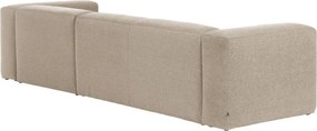 Bézs sarokkanapé (jobb oldali) Blok – Kave Home