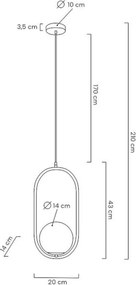 King Home AURELIA MSE010100301 Függőlámpa 1x250V/E14 IP20