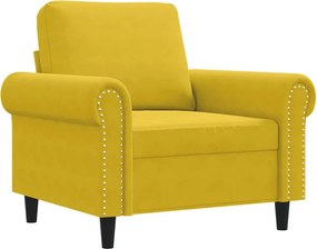 vidaXL sárga bársony kanapéfotel 60 cm