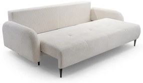 Kihúzható kárpitozott háromszemélyes kanapé CLOUDY, krémszínű