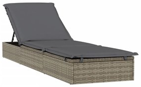 szürke polyrattan napágy kerek tetővel 211 x 57 x 140 cm