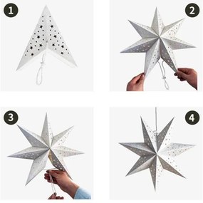 Karácsonyi papír csillag hétágú STARLET DELUXE 35 cm, zöld