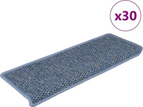 vidaXL 30 db kék lépcsőszőnyegek öntapadós szizál kinézetű 65x21x4 cm