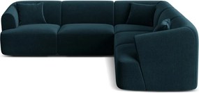 Petróleum színű bársony sarokkanapé Campi – Cosmopolitan Design