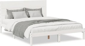 vidaXL fehér tömör fa extra hosszú ágykeret matrac nélkül 140 x 220 cm