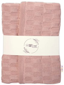 Baby Nellys Luxus pamut kötött takaró, takaró CUBE, 80 x 100 cm - púder rózsaszín