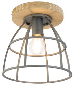 Okos mennyezeti lámpa sötétszürke fával, WiFi E27 foglalattal - Arthur