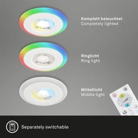 Briloner - KÉSZLET 3x LED RGBW Dimmelhető fürdőszobai beépíthető lámpa LED/5W/230V IP44+ + távirányító