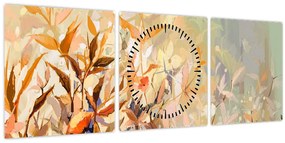 Kép - Festett növények (órával) (90x30 cm)