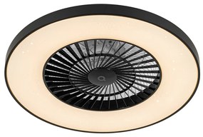 Okos mennyezeti ventilátor fekete csillag effektussal 60cm LED-del, fényerőszabályzóval és távirányítóval - Climo