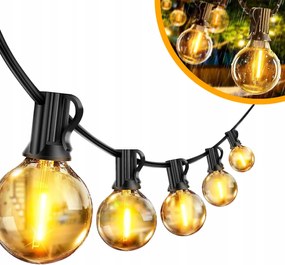 Kerti fényfüzér Led lánc 18m 30+1 izzó vízálló