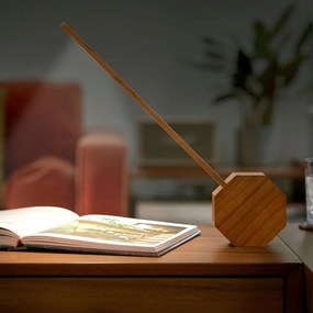 Sötétbarna LED asztali lámpa cseresznyefa dekorral (magasság 39,5 cm) Octagon One – Gingko