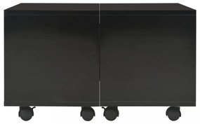 magasfényű fekete szerelt fa dohányzóasztal 60 x 60 x 35 cm
