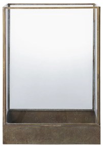 Manali dekorációs lámpás, fém/üveg, antik réz színű