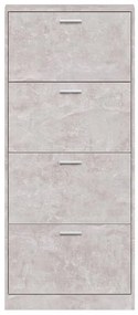 betonszürke szerelt fa cipőszekrény 59x17x150 cm
