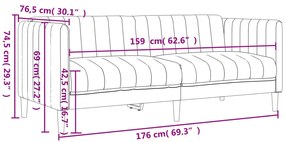 3 részes világosszürke szövet ülőgarnitúra