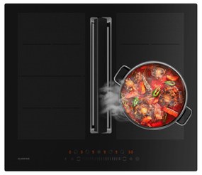 Klarstein Chef-Fusion Down Air System, indukciós tűzhely + DownAir páraelszívó, 60 cm, 600 m³/h EEC A