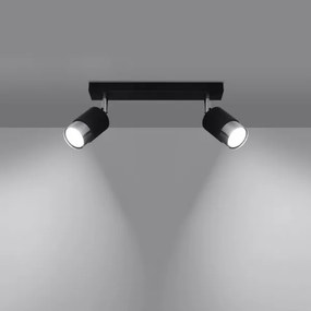 Sollux SL.1065 - Spotlámpa NERO 2xGU10/40W/230V fekete/fényes króm