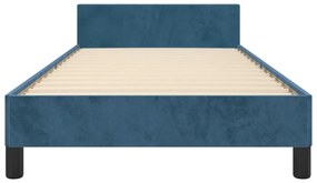 sötétkék bársony ágykeret matrac nélkül 100x200 cm