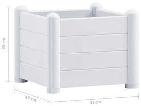 Fehér kerti PP magaságyás 43 x 43 x 35 cm