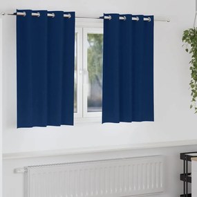 Függönyök függönyökkel 2 pcs Sötétkék 140x140cm Poliészter