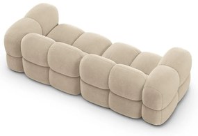 Bézs bársony kanapé 250 cm Loretto – Cosmopolitan Design