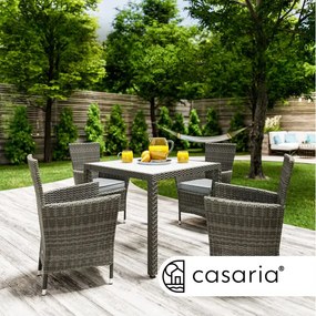 Deuba Berlin 1+4 rattan kerti garnitúra - szürke/antracit