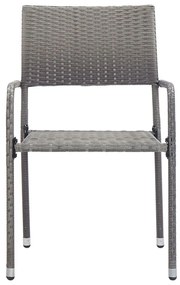 5 részes szürke polyrattan kerti étkezőgarnitúra