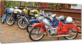 Festmények 115x55 Antik motorkerékpárok
