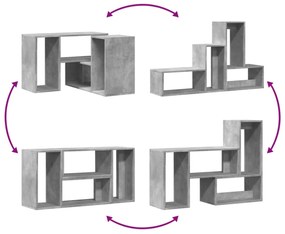 2 db betonszürke szerelt fa TV-szekrény 75 x 30 x 50 cm