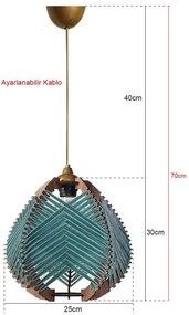 Kék-natúr színű függőlámpa textil búrával ø 25 cm – Opviq lights