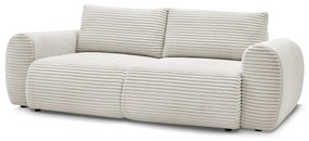 Krémszínű kordbársony kinyitható kanapé 257 cm Lucien – Bobochic Paris