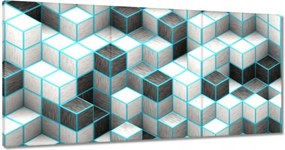 Vászonkép 180x90 Kockák türkizkékkel
