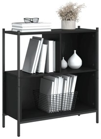 fekete szerelt fa könyvszekrény 72 x 28 x 77,5 cm