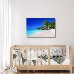 Kép a strandról a Praslin szigeten (90x60 cm)