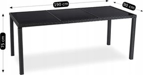 POMONA kerti bútor szett fekete/bézs