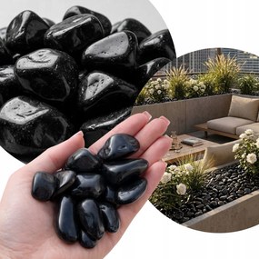 Fekete Kő Polírozott Kerti Takaró 1-3CM Dekoratív Natúr 10KG
