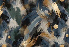 Fotótapéta - Sötét absztrakció arannyal (147x102 cm)